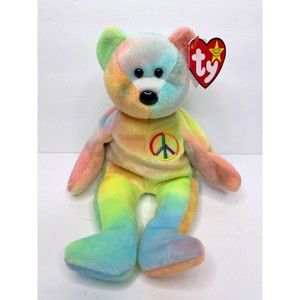 Beanie Babies, Peace, Bear, 1996, RARE, RETIRED, Excellent condition.